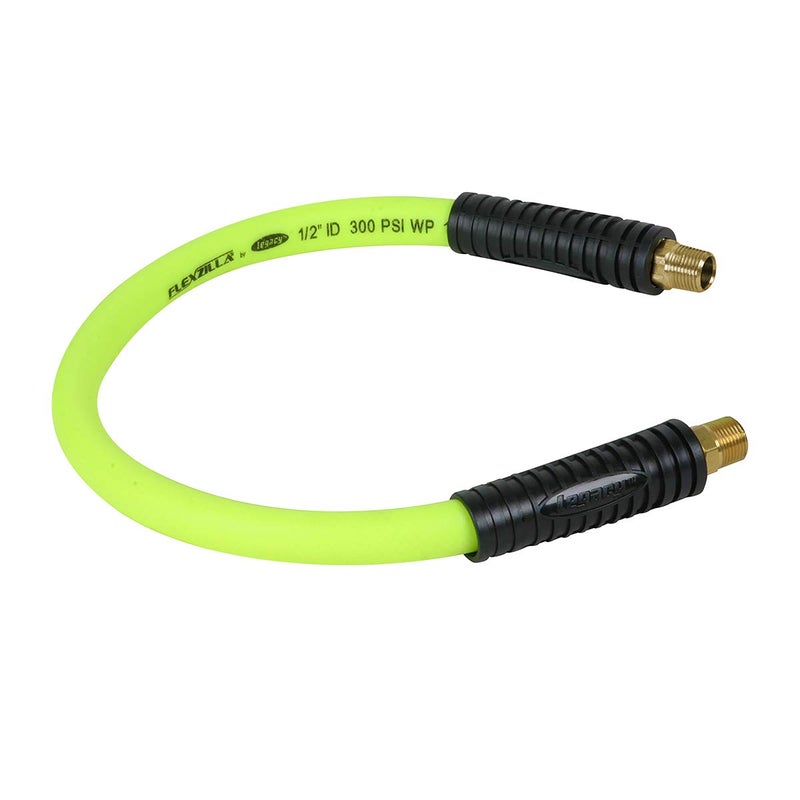 Flexzilla Swivel Whip Air Hose 2 Feet | 1/2" Hose I.D. and 3/8" Fittings | Extreme All-Weather Flexibility | Durable and Abrasion-Resistant Outer Cover, 3/8" NPT Ends - Image 1